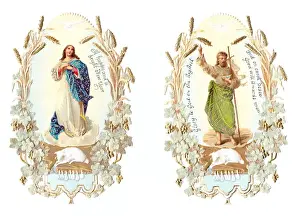 Quotation Prints: Christmas and New Year Victorian religious scraps