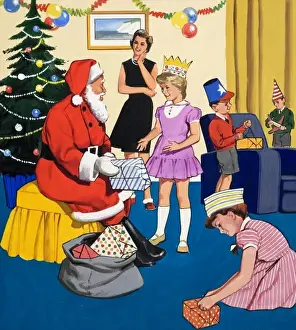 At a Christmas party