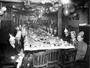 Saucers Prints: Christmas party in the East End of London
