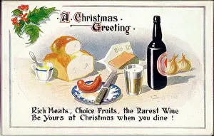 Onion Prints: Christmas postcard, basic food and drink Date: early 20th century