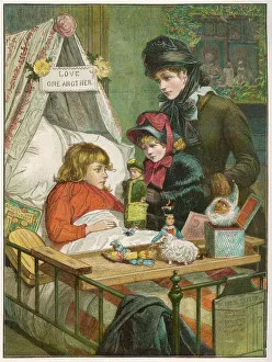 Presents Collection: Christmas scene at the Evelina Childrens Hospital