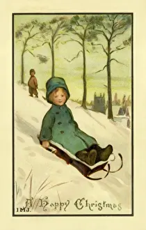 Christmas. On a sledge