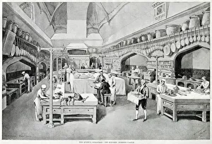 Dishes Prints: Christmas at Windsor Castle, Kitchen 1894