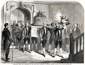 Images Dated 14th December 2018: Christmas at Windsor Castle, Royal banquet 1857