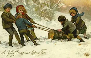 Four Prints: Christmas yule log