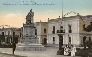 Lima Gallery: Christopher Columbus statue, Lima, Peru, South America