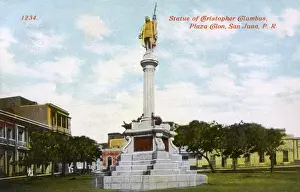 Puerto Prints: Christopher Columbus statue, San Juan, Puerto Rico