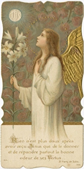 Images Dated 31st March 2017: Chromolithograph Devotional Card - First Communion