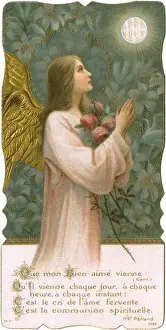 Chromolithograph Devotional Card - First Communion