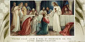Chromolithograph Devotional Card - First Communion