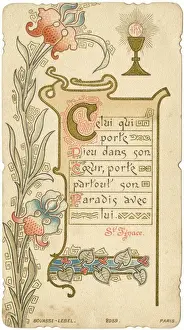 Chromolithograph Devotional Card - First Communion