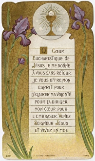 Images Dated 29th December 2015: Chromolithograph Devotional Card - Flowers