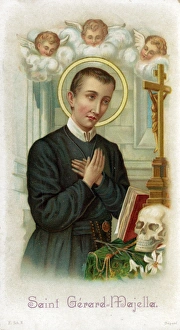 Images Dated 29th December 2015: Chromolithograph Devotional Card - Saint Gerald Majella