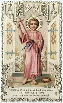 Images Dated 29th December 2015: Chromolithograph Devotional Card - Young Jesus