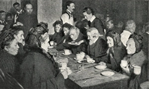 Admission Gallery: Church Army meal for applicants to a London workhouse