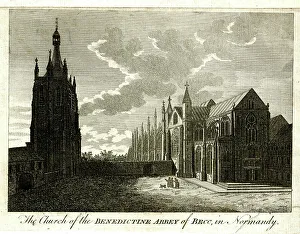 Benedictine Prints: Church of the Benedictine Abbey of Bec, Normandy