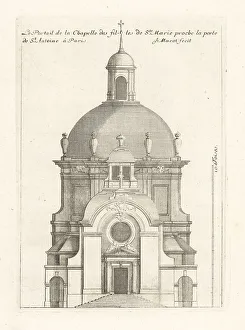 Blueprint Prints: Front of the church of the Filles de la Visitation Sainte-Marie
