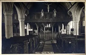 Mullion Prints: Church Interior, Mullion, Cornwall