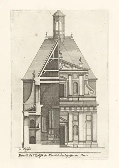Blueprint Prints: Front of the Church of the Jesuit Novitiate, Paris