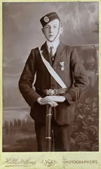 Badge Prints: Church Lads Brigade Member posing with rifle