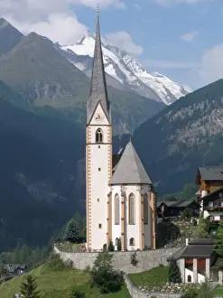 Church and mountains, Heiligenblut, Austria