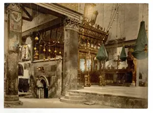 Church of the nativity (interior), Bethlehem, Holy Land, (i