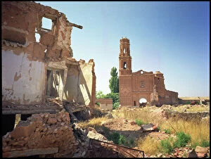 Images Dated 8th December 2015: Church and ruins, Belchite, Spain