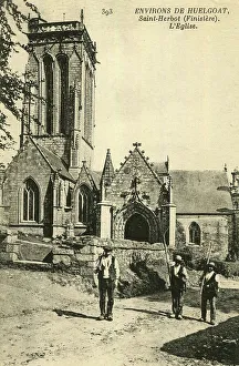 Brittany Prints: Church of Saint Herbot, Finistere, Brittany, Northern France