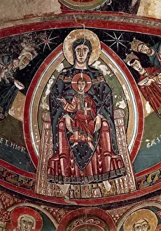 Fresco Prints: Church of Santa Maria de Taull. 12th century. Fresco. Virgin
