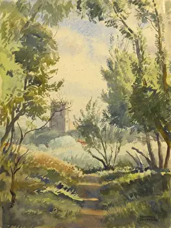 Dappled Prints: Church seen from a wood