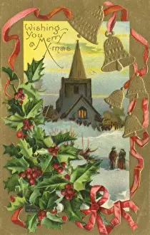 Church in snowy landscape