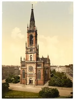 Church St. Jean, Dusseldorf, the Rhine, Germany