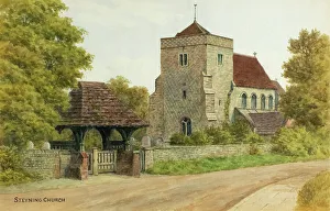 Steyning Prints: Church at Steyning, South Downs, Sussex