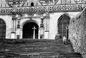 Impressionist Gallery: Church at Vethuil, Pontoise, made famous by Claude Monet