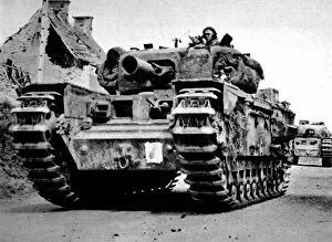 1944 Gallery: Churchill AVRE Tank in France; Second World War, 1944