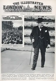 Churchill leaving Downing Street after 1945 election defeat