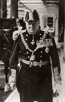 Churchill in uniform of the Lord Warden of the Cinque Ports