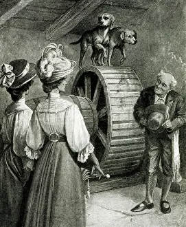 Capri Prints: Churning Butter, Dog Wheel, Isle of Capri, Italy