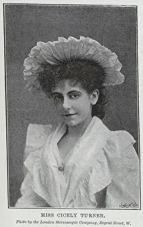 Frilled Prints: Cicely Turner, actress, portrait in frilled hat and gown