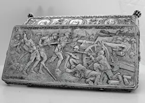 Cigarette Box with relief after a Caton Woodville painting