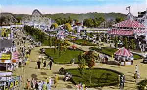Rollercoaster Prints: Cincinnati, Ohio, USA - The Mall Coney Island Amusement Park