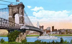 Connecting Prints: Cincinnati, Ohio, USA - Suspension Bridge