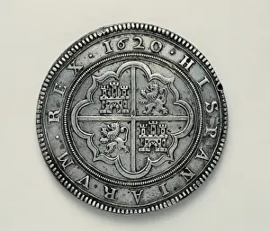 Fifty Prints: CincuentѮor fifty reales coin minted in Segovia in times o