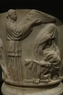 Rite Prints: Cinerary urn with reliefs depicting Heracles (Hercules) begi