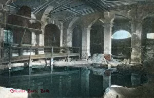 Baths Gallery: Circular Bath - Roman Baths, Bath, Somerset. Date: circa 1908