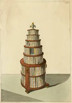 Surmounted Prints: Circular Bookcase