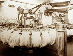 Circular Comb machine in a woollen mill in Bradford