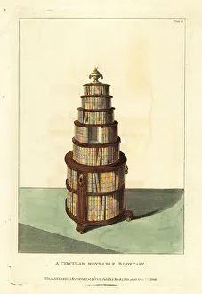 Independent Prints: A circular moveable bookcase, 1810
