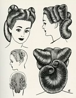 Images Dated 23rd May 2012: Circular roll hairstyle 1940s