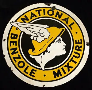 Messenger Prints: Circular sign for National Benzole Mixture